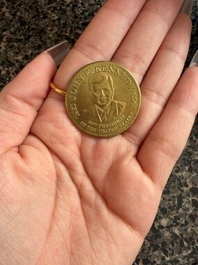 Gold John F. Kennedy Commemorative Coin Wall Art